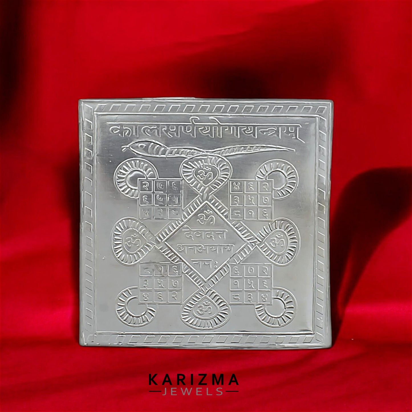 Real Silver kaal sarp yog yantra Hindu religious red book remedies