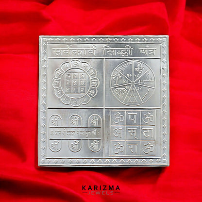 Real Silver Sarva Karya Siddhi Yantra Hindu religious astrological purpose red book remedies