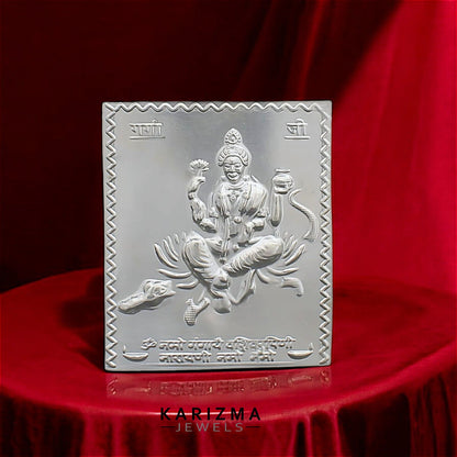 Real Silver Ganga Ji silver sheet for Hindu religious red book remedies items