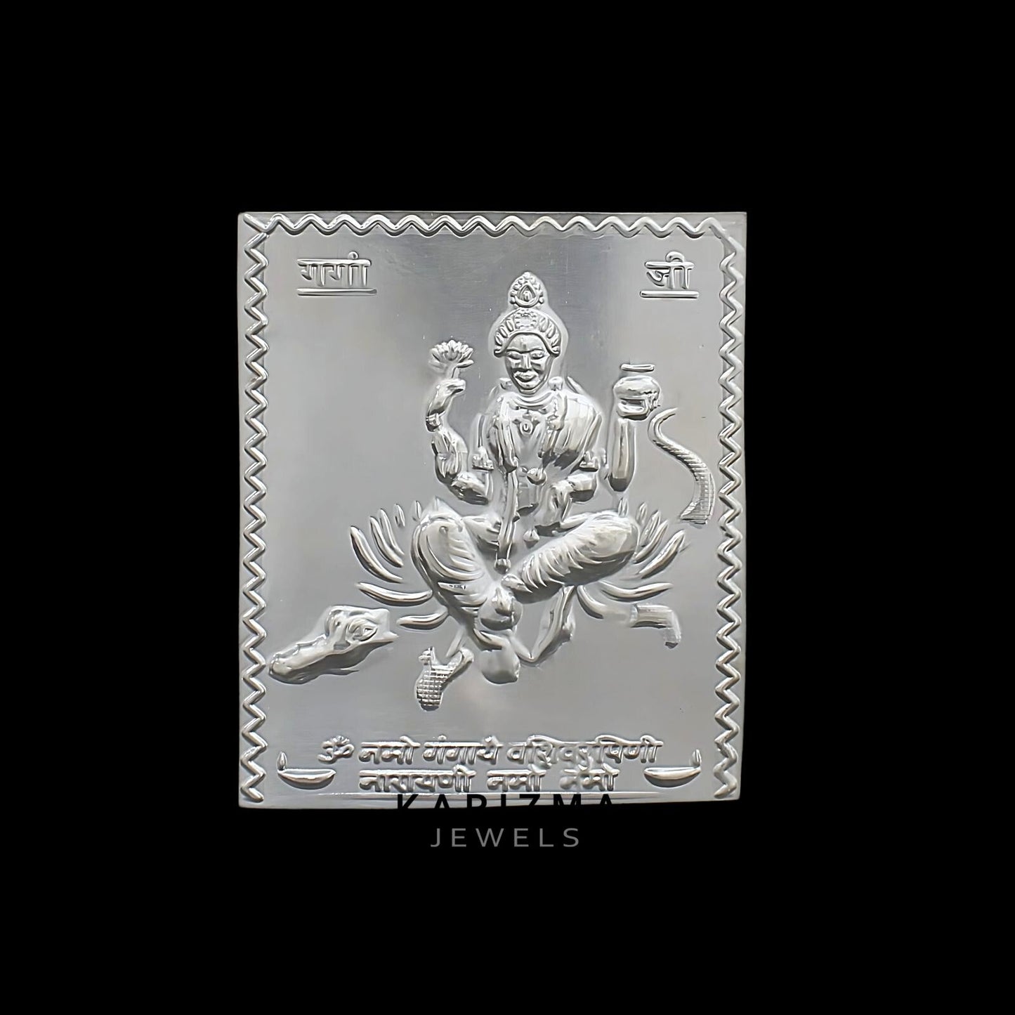 Real Silver Ganga Ji silver sheet for Hindu religious red book remedies items