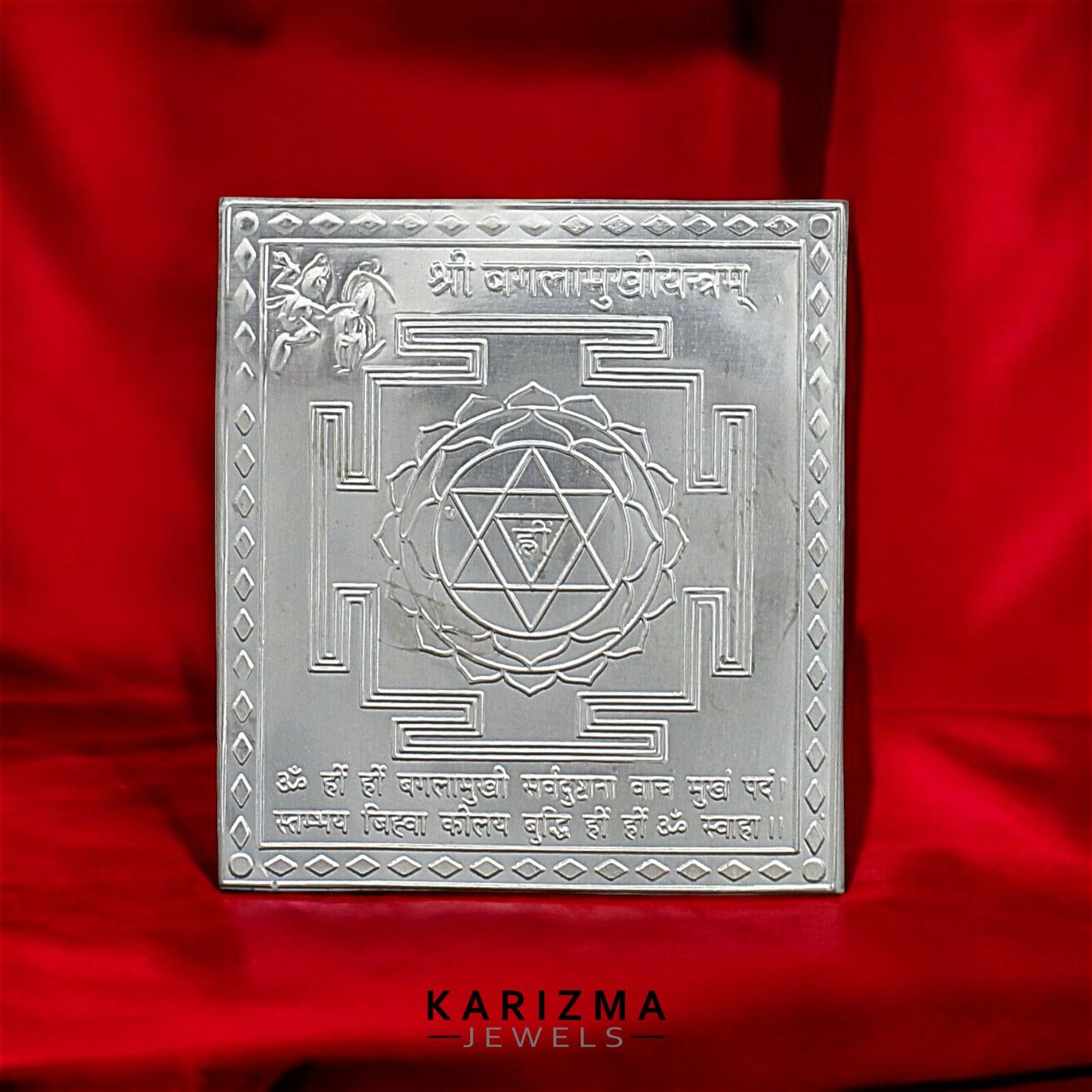 Real Silver Shree Baglamukhi Yantra for Hindu religious Astrological purpose red book remedies Astrologi