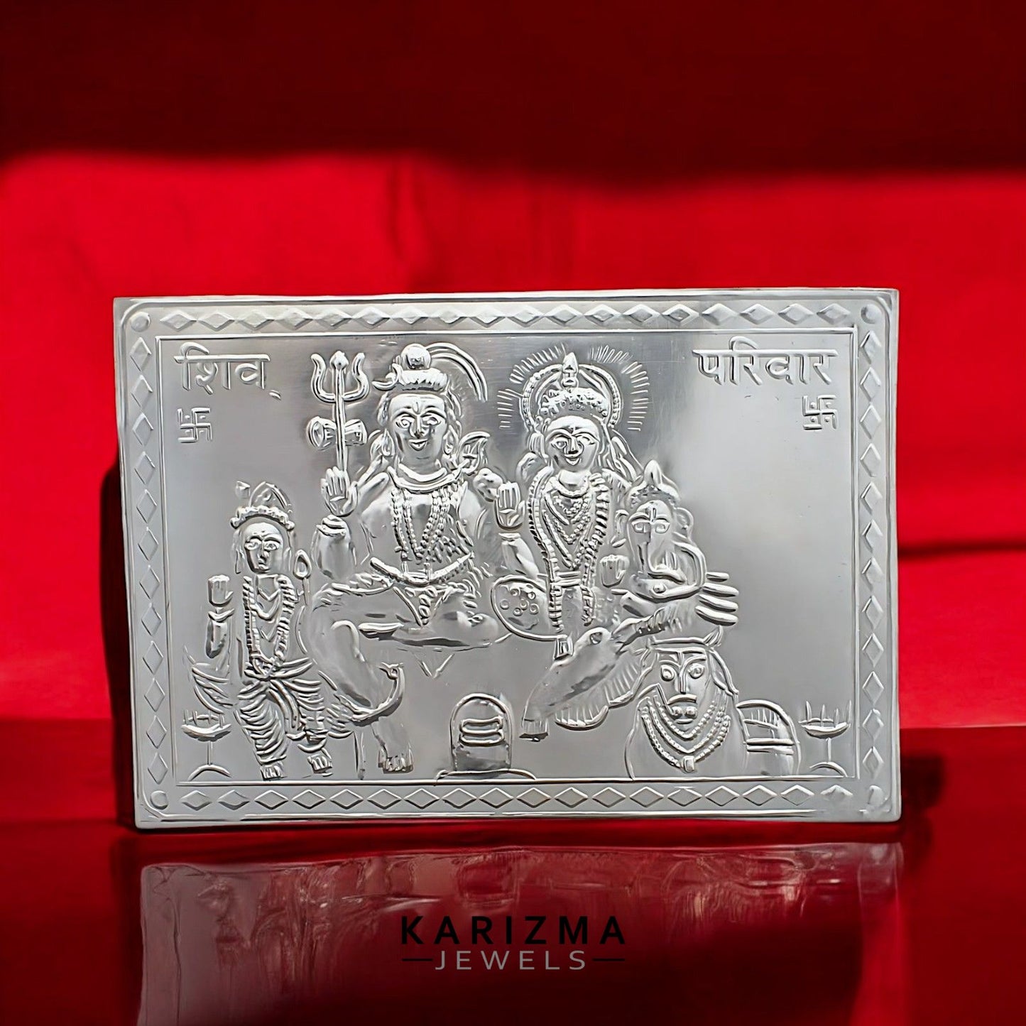 Real Silver Shiv Parivar Yantra Sheet for Lal Kitab red book remedies and Astrological Purpose