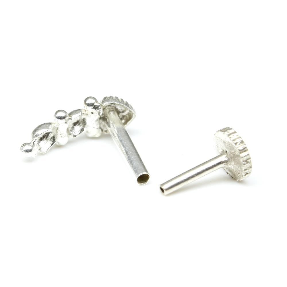 Silver Nose Pin for women with Push pin