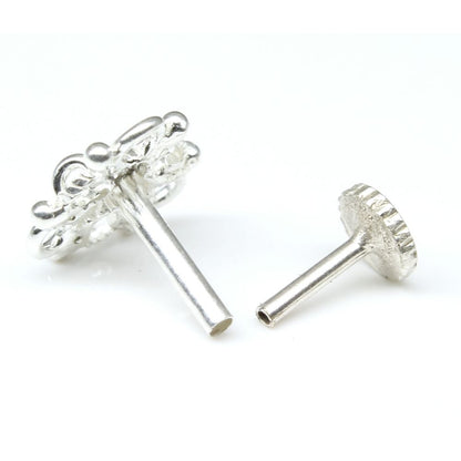 925 Sterling Silver Floral Nose Pin 