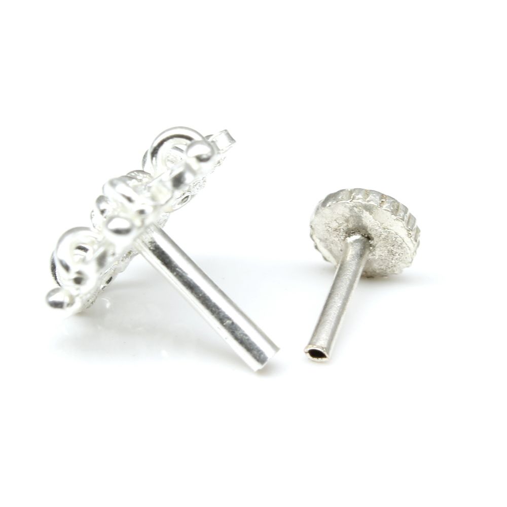  Silver Nose Pin for women with Push pin 