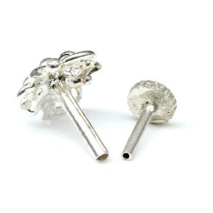  Silver Nose Pin for women with Push pin 