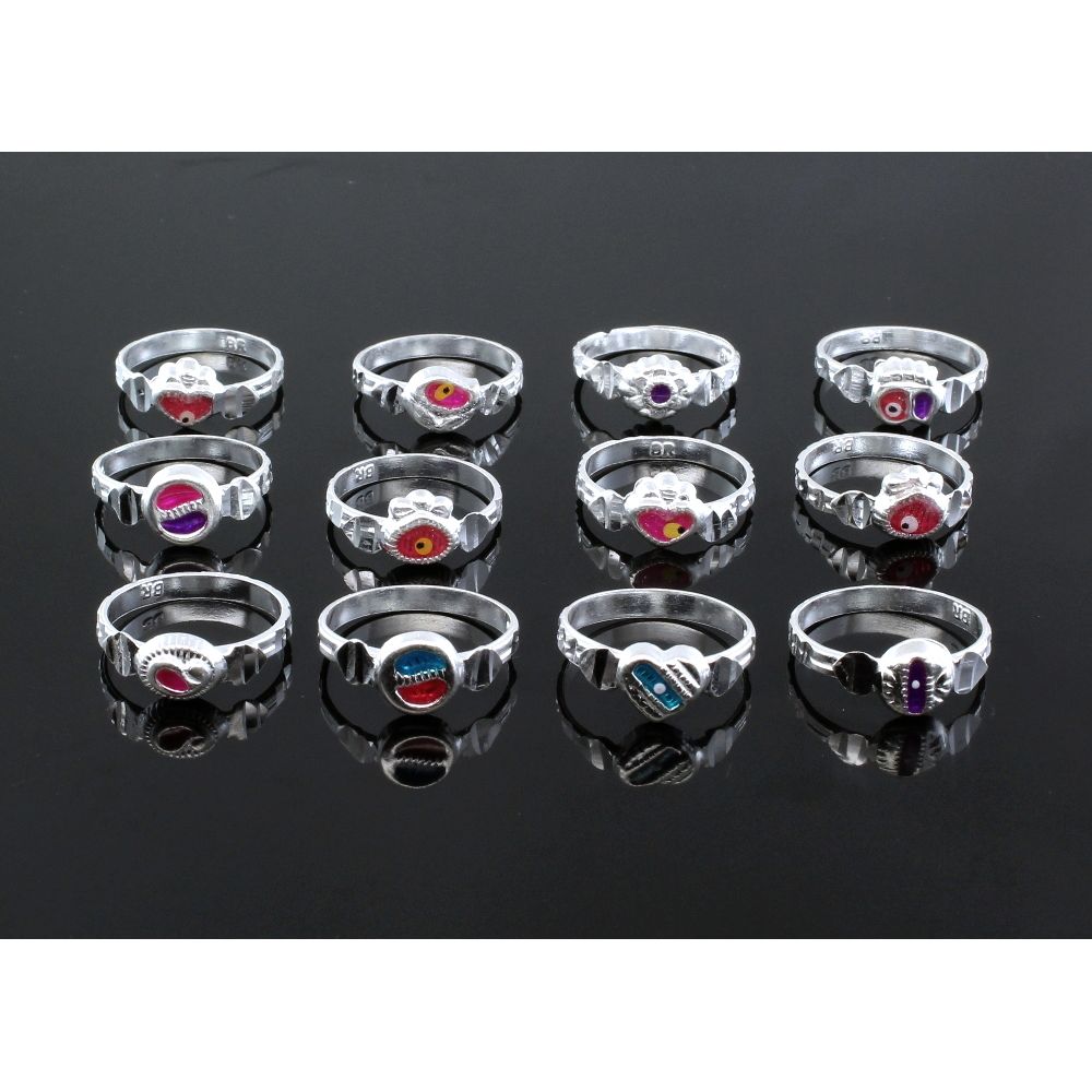 12pc assorted sterling silver rings challa – Karizma Jewels