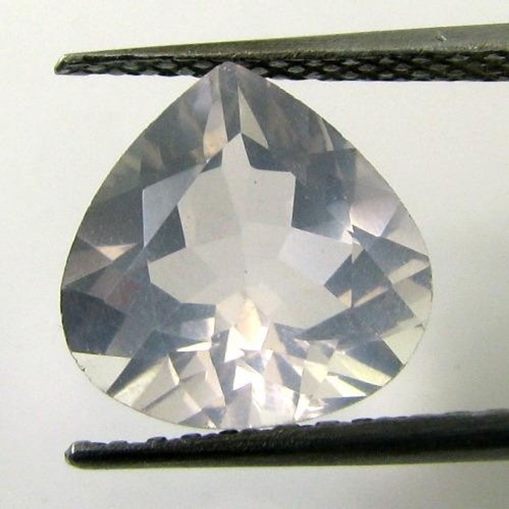 SUPERB-QUALITY-2.9Ct-NATURAL-ROSE-QUARTZ-10.2mmX10.1mm-PEAR-FACETED-GEMSTONE