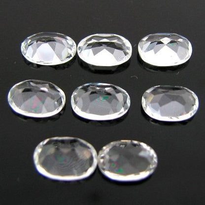 6.4Ct 8pc Wholesale Lot Natural Clear White Topaz Fine 7X5mm Oval Cut Gemstones