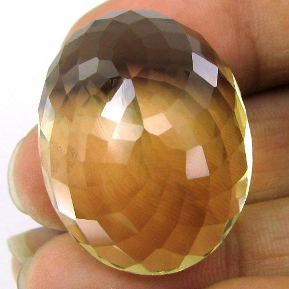 SUPERB A+ 75Ct Clear FineNatural Lemon Quartz Oval Faceted Loose Gemstone