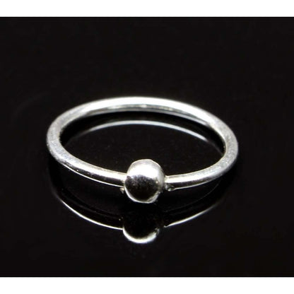 Plain wire ball closure Sterling Silver hoop Nose Ring endless 