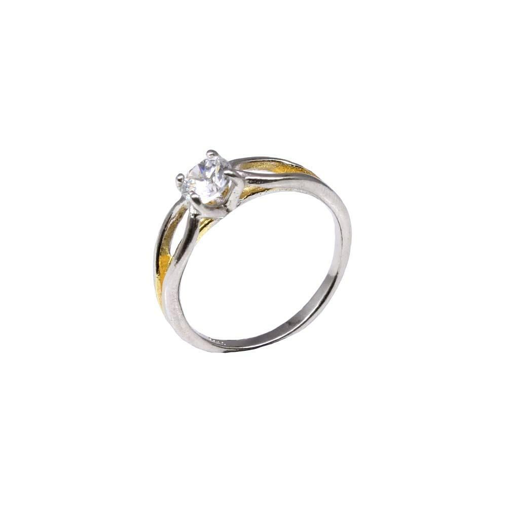 Silver white CZ women finger ring