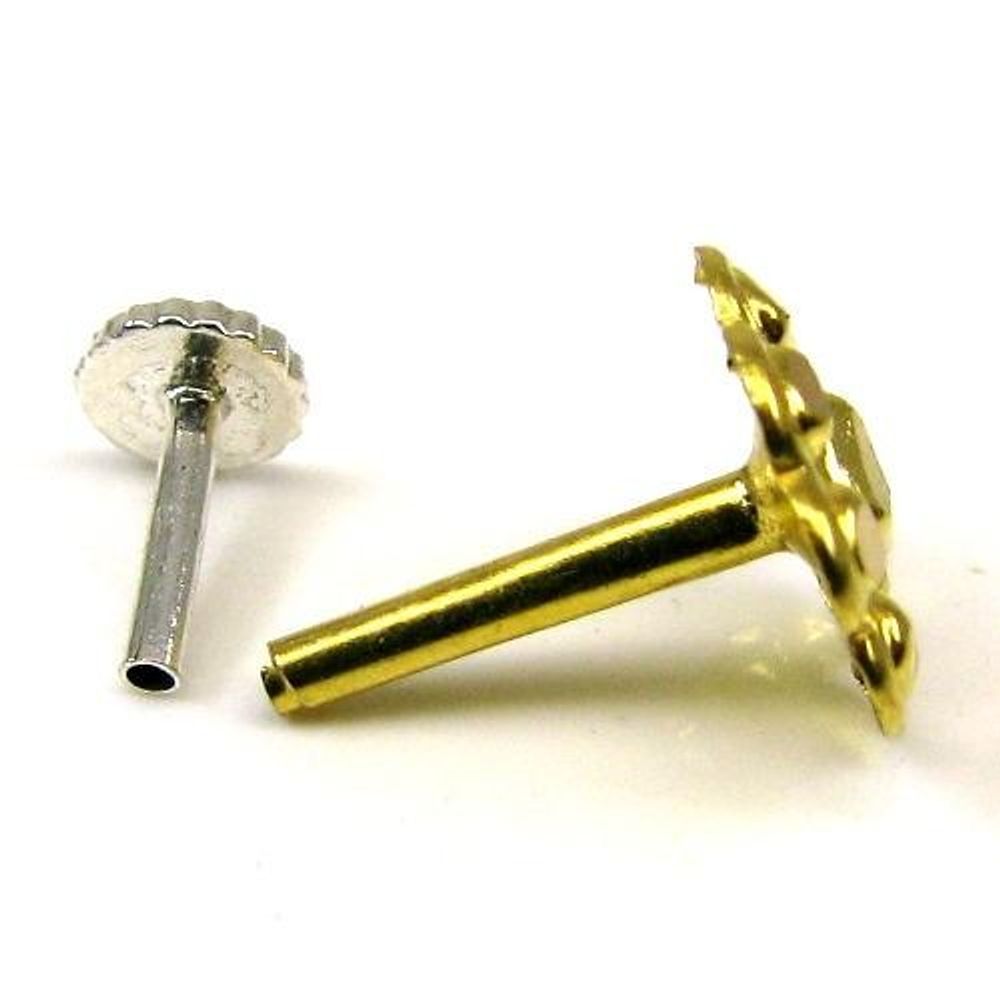 Nose Stud Pin Solid Real 14k Yellow Gold with push pin