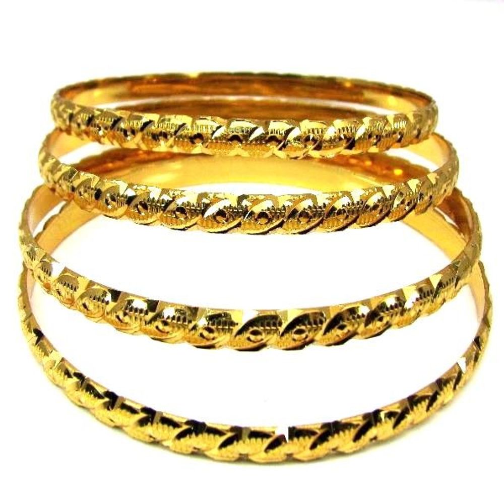 Gold Plated Bridal Fashion Jewelry Bracelet Set Size 2.8