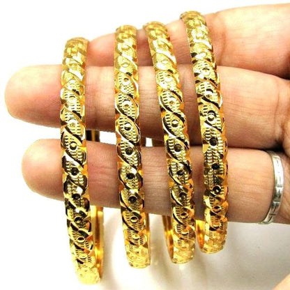 Gold Plated Bridal Fashion Jewelry Bracelet Set Size 2.8