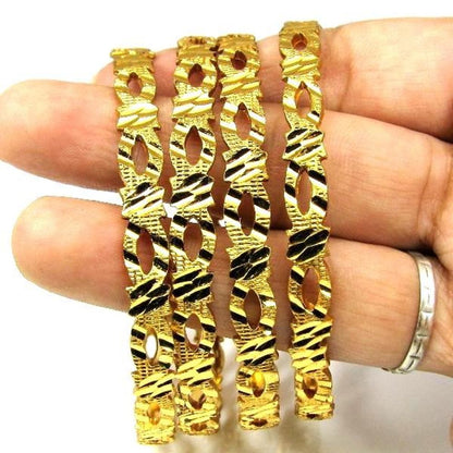 Gold Plated Bridal Fashion Jewelry Bracelet Set Size 2.8