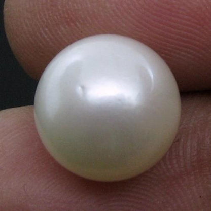 9Ct Natural Real South Sea Round White Pearl for Moon