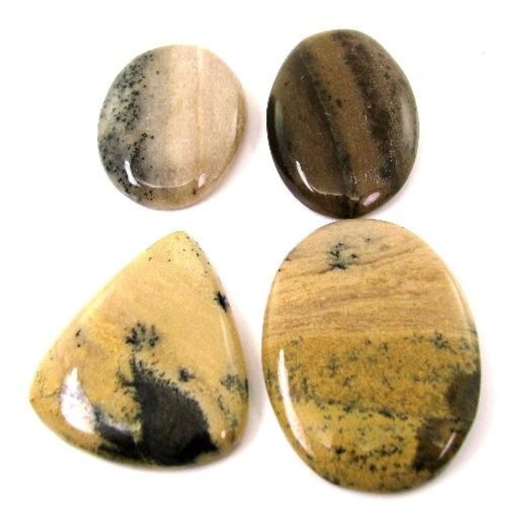 Selected-218.9Ct-4pc-Wholesale-lot-Natural-Picture-Jasper-Cabochon-Gemstone