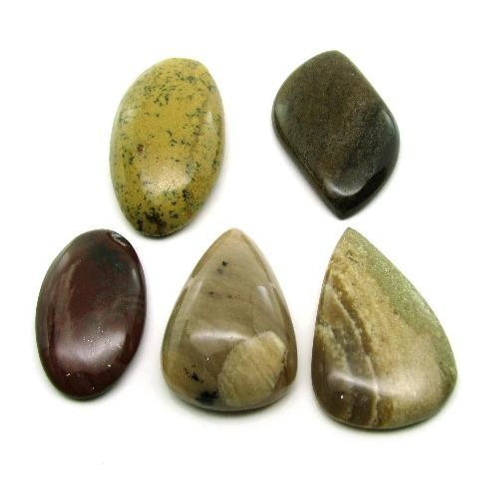 Selected-236.5Ct-5pc-Wholesale-lot-Natural-Picture-Jasper-Cabochon-Gemstone