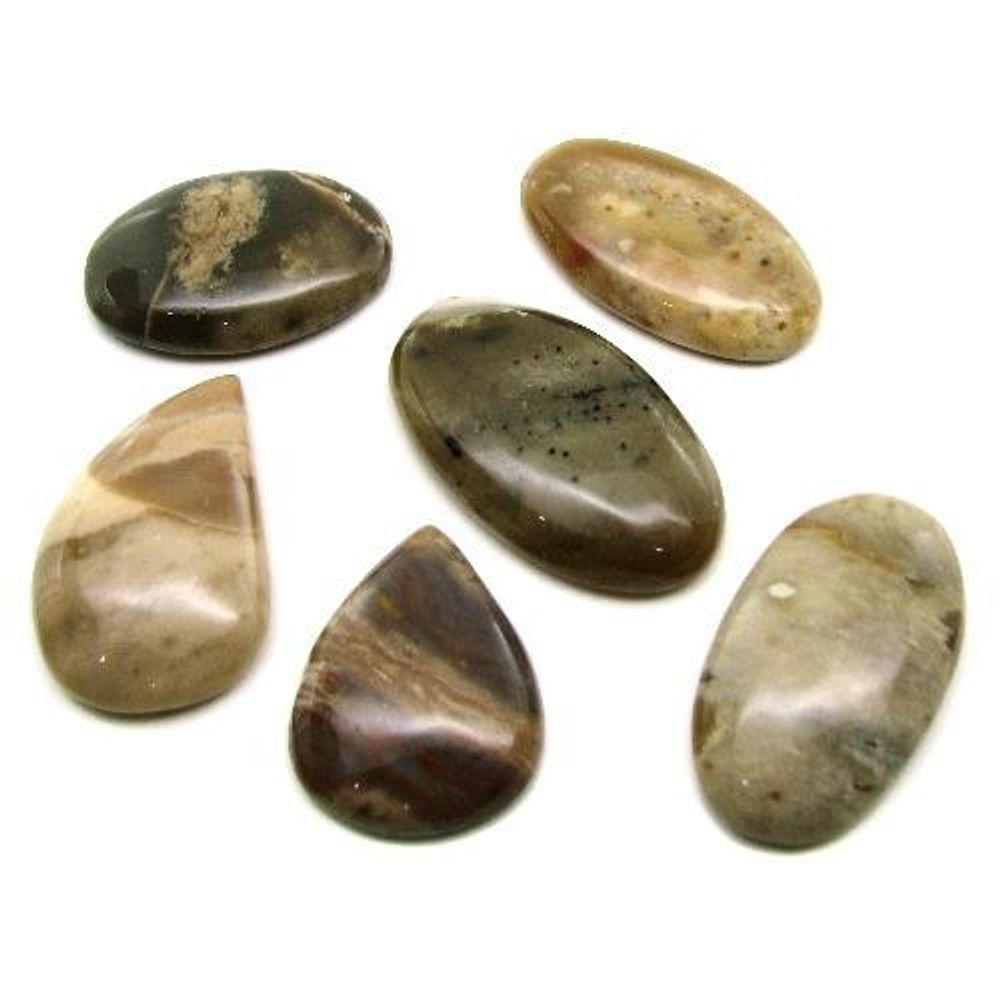 Selected-197.9Ct-6pc-Wholesale-lot-Natural-Picture-Jasper-Cabochon-Gemstone