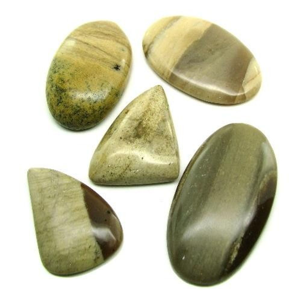 Selected-256Ct-5pc-Wholesale-lot-Natural-Brown-Jasper-Cabochon-Gemstone