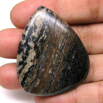 Amazing Textures Lustrous 60.6Ct Natural Jasper Pear Cabochon Gemstone