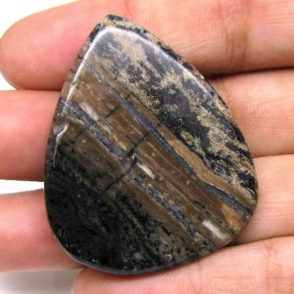 Amazing Textures Lustrous 60.6Ct Natural Jasper Pear Cabochon Gemstone