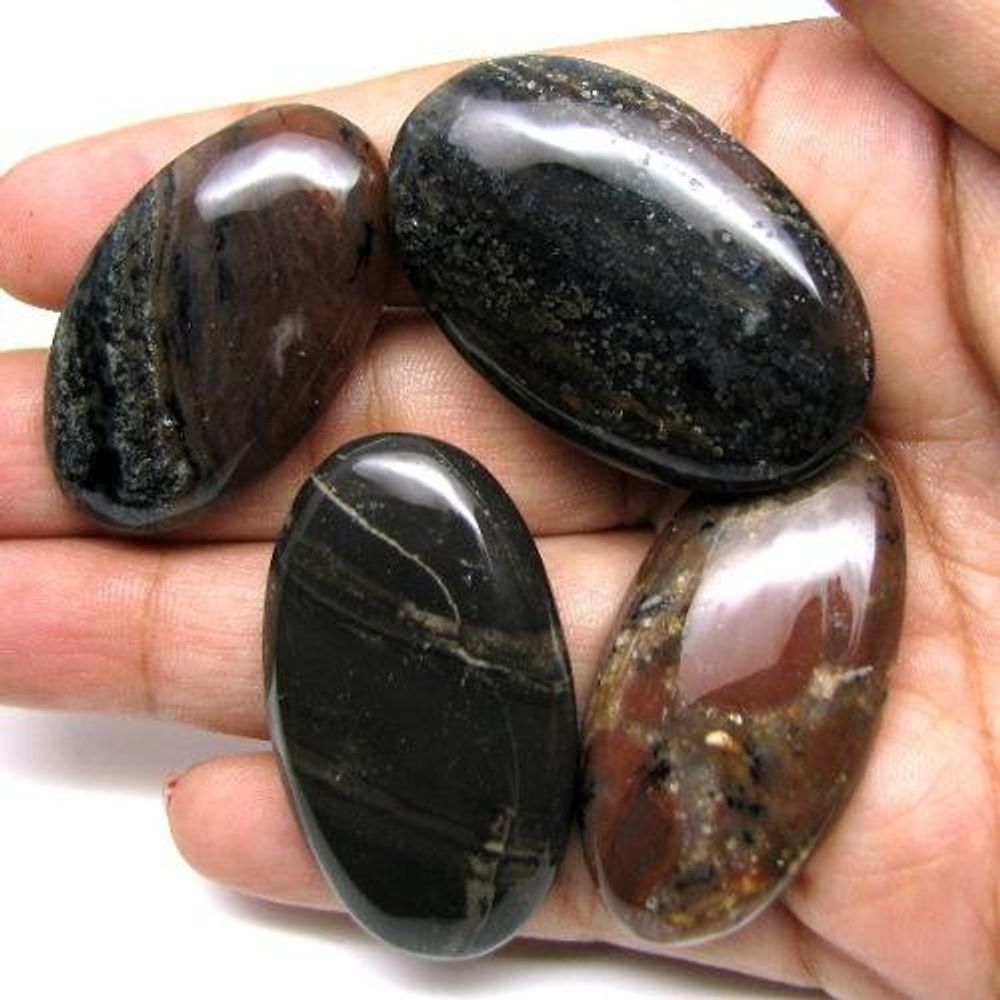 Selected-183.2Ct-4pc-Wholesale-lot-Natural-Brown-Jasper-Cabochon-Gemstone