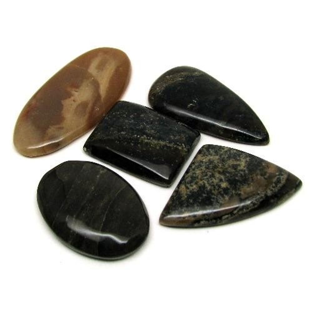 Selected-173Ct-5pc-Wholesale-lot-Natural-Brown-Jasper-Cabochon-Gemstone