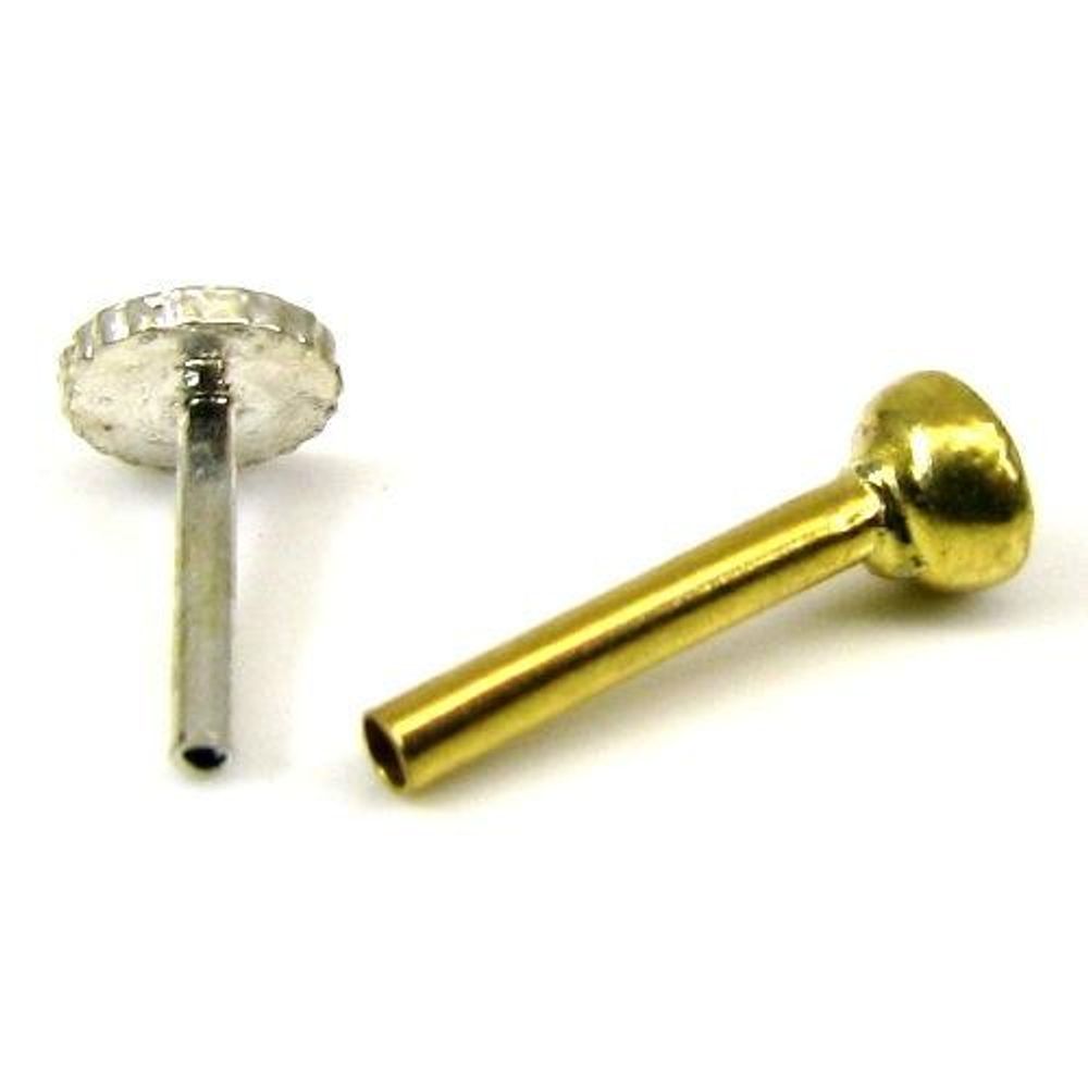 14k Yellow Gold nose pin with push pin