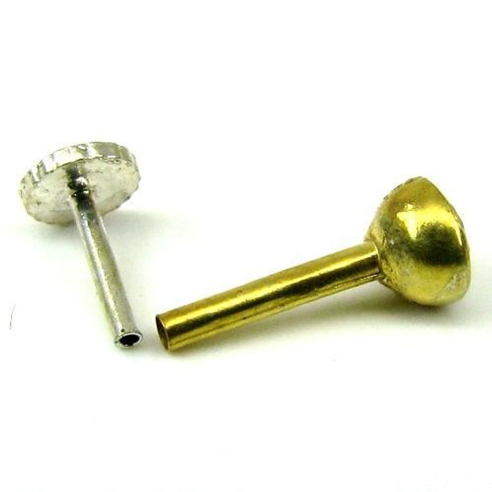 Nose Stud Pin Solid Real 14k Yellow Gold with push pin