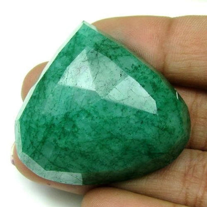 145.6Ct Natural Brazilian Green Emerald Pear Shape Faceted Gemstone