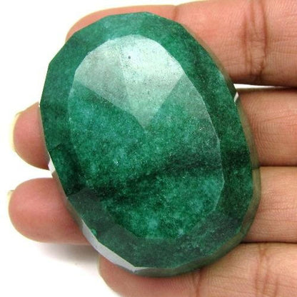 294.7Ct Natural Brazilian Green Emerald Oval Shape Faceted Gemstone