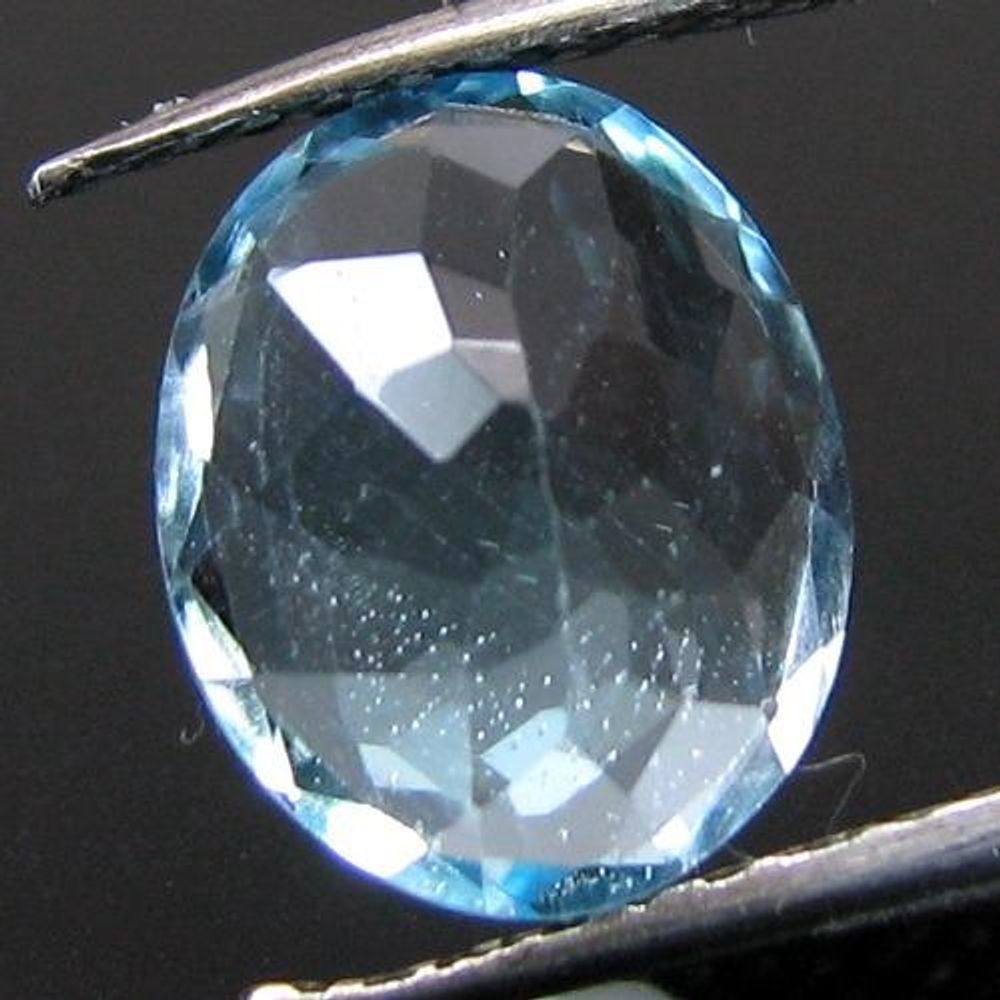 CERTIFIED 3.96Ct Natural Blue TOPAZ Oval Faceted Clear Gemstone