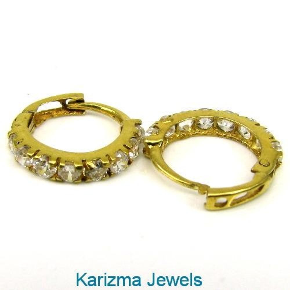 14K Real Gold Hinged Earrings