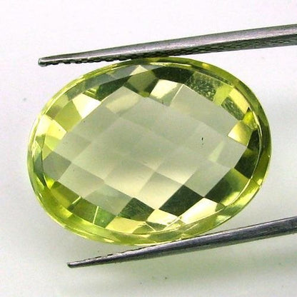 CERTIFIED 17.42Ct NATURAL Lemon Quartz Oval Cut Gemstone