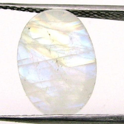 6.8Ct Natural Color Play Rainbow Moonstone Oval Cabochon Gemstone