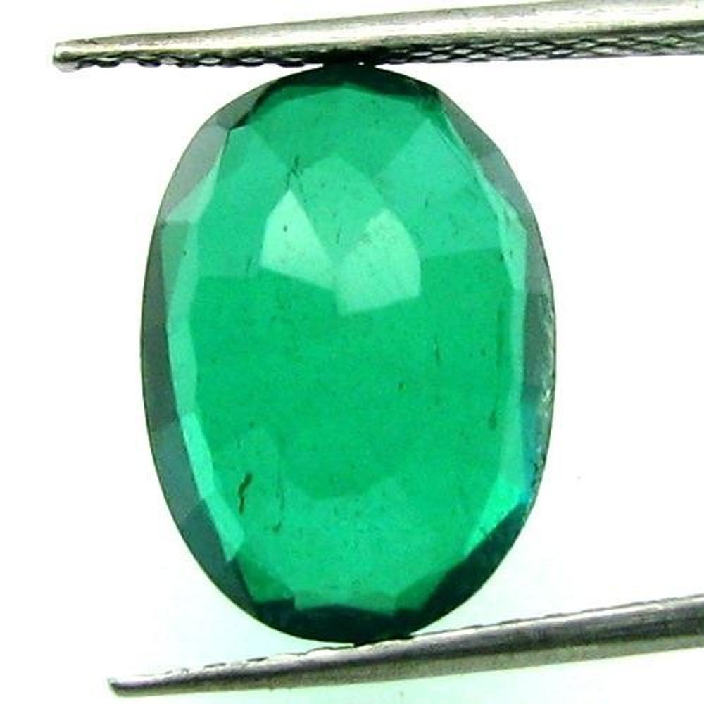 5.7Ct Green Emerald Quartz Doublet Oval Faceted Gemstone