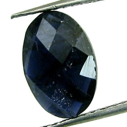 2.9Ct Natural Iolite Violet Blue Oval Checker Cut Gemstone