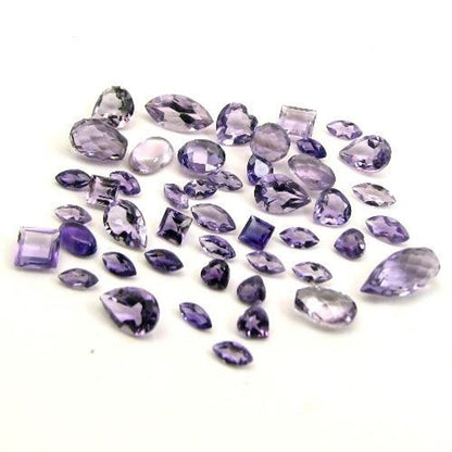 10.1Ct 46pc Setting Lot Natural Amethyst Mix Faceted Gemstones