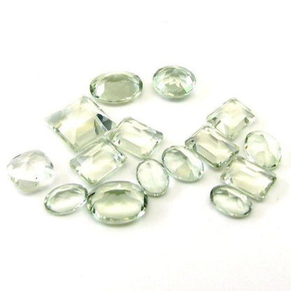 22.1Ct 15pc Lot Natural Green Amethyst Mix Cut VVSI Gemstones