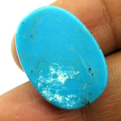 11Ct Natural Blue Mexican Turquoise Checker Oval Faceted Gemstone