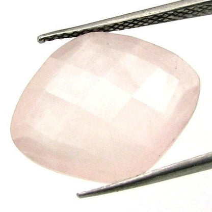 10.35Ct Natural Rose Quartz Fancy Checker Cut Gemstone