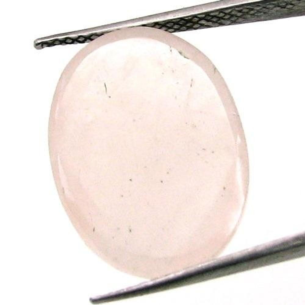 3.8Ct Natural Rose Quartz Oval Checker Cut Gemstone