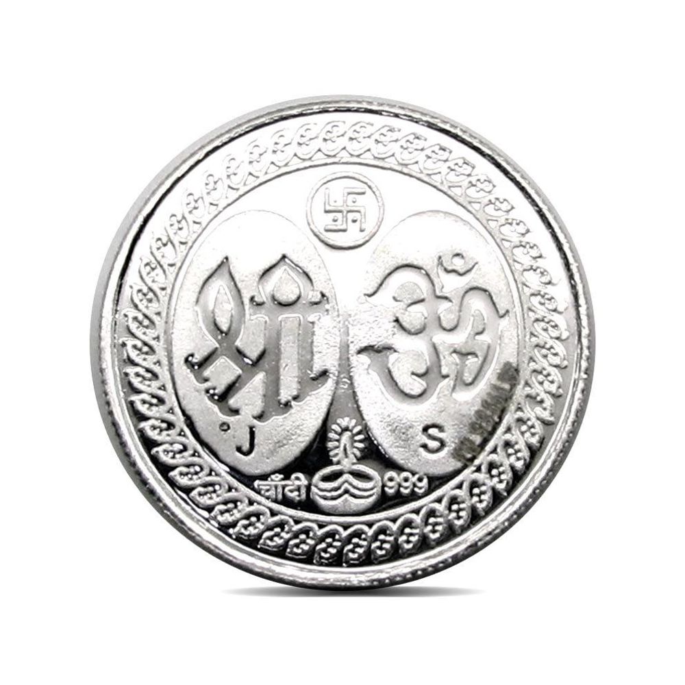 Pure Silver Coin Laxmi Ganesha