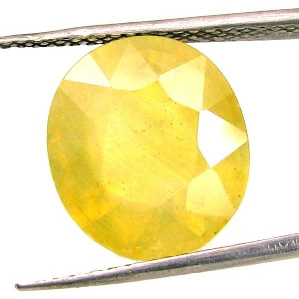 Lab Certified 6.79Ct Natural Yellow Sapphire (Pukhraj) Oval Cut Gemstone