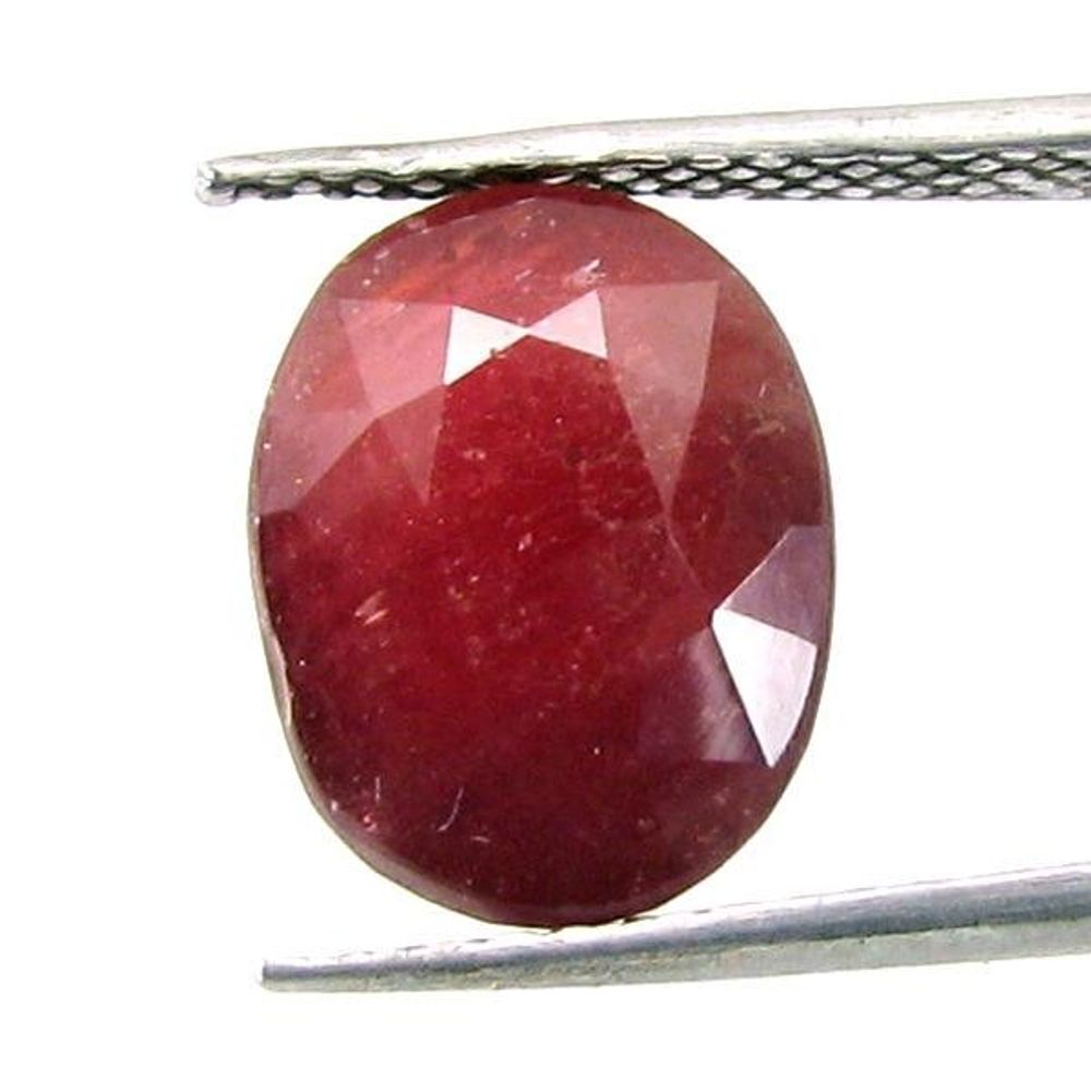 Shinny 6.9Ct Natural Ruby (Manik) Oval Cut Gemstone for Sun