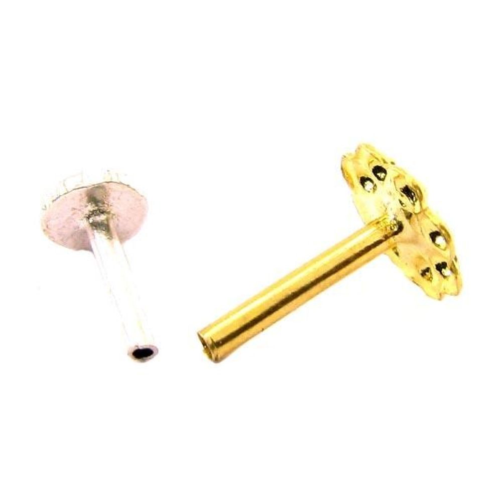 14k Solid Real Gold Studded EAR Studs PAIR