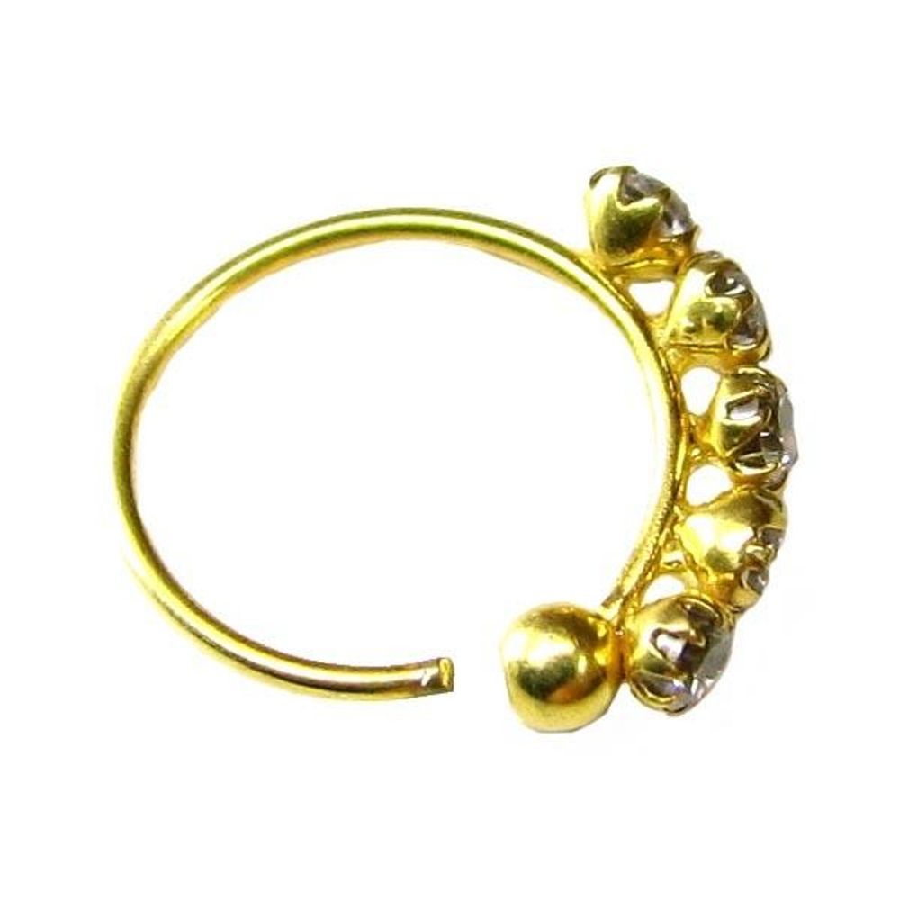 Nose Hoop Ring Solid 14k Yellow Gold