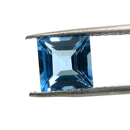 2.2Ct Natural Swiss Blue TOPAZ Square Cut VVSI Gemstone